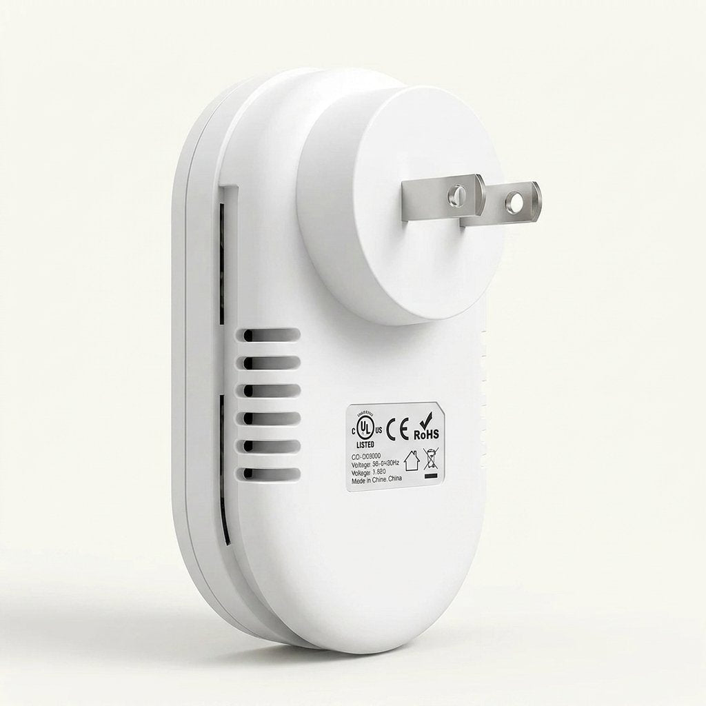 Back view of TrueDetect with US plug