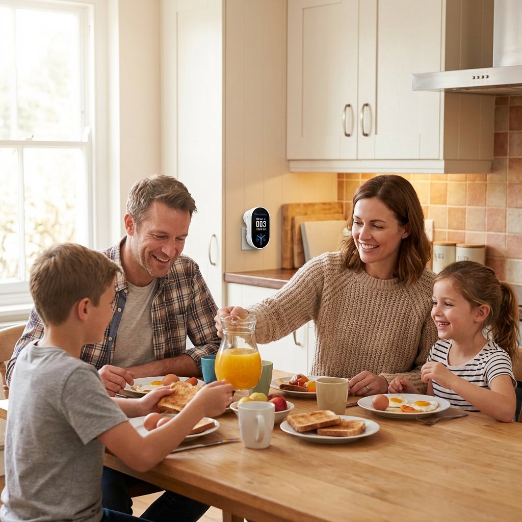 Family at the breakfast table with TrueDetect